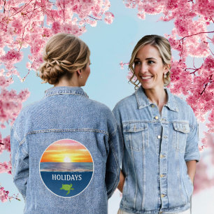 Ocean, Sun and Sea Turtle Holiday Denim Jacket
