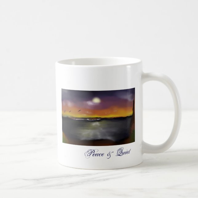 Ocean sundown 1, Peace & Quiet Coffee Mug (Right)