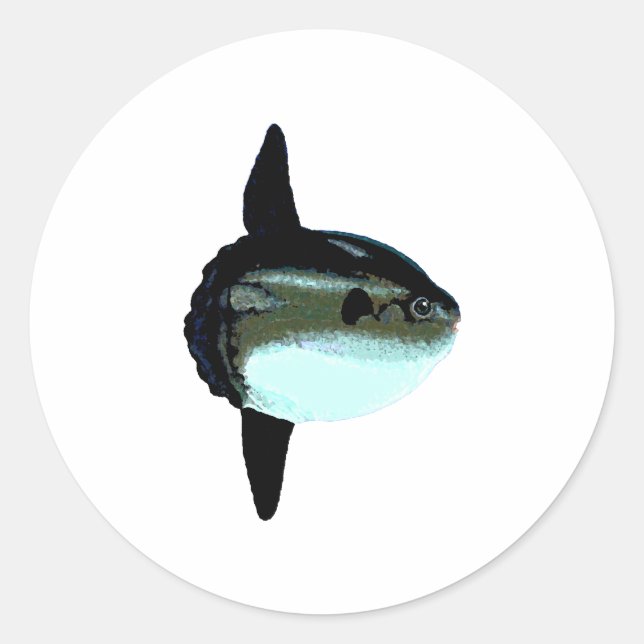 Ocean Sunfish - Mola Mola Classic Round Sticker (Front)