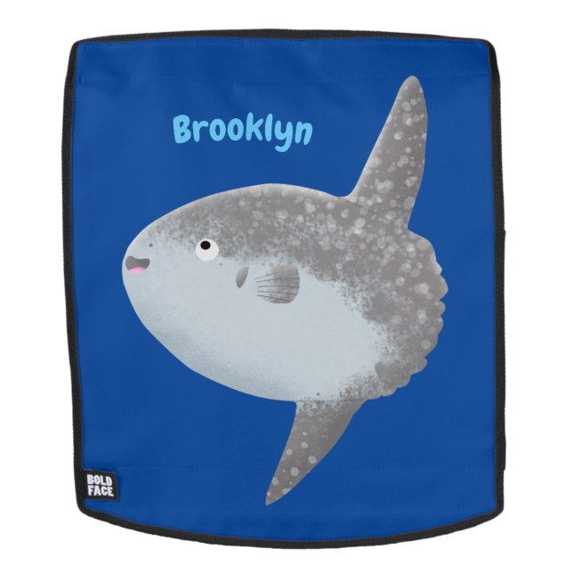 Ocean sunfish mola mola cute cartoon backpack (Removable Face)