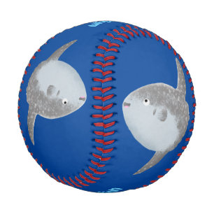 Ocean sunfish mola mola cute cartoon baseball
