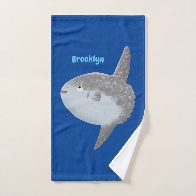 Ocean sunfish mola mola cute cartoon  bath towel set (Hand Towel)