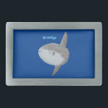 Ocean sunfish mola mola cute cartoon  belt buckle<br><div class="desc">The largest bony fish in the world - the ocean sunfish or Mola mola in cute cartoon illustration style.</div>
