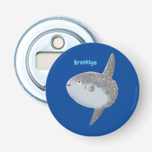 Ocean sunfish mola mola cute cartoon  bottle opener