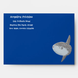 Ocean sunfish mola mola cute cartoon envelope