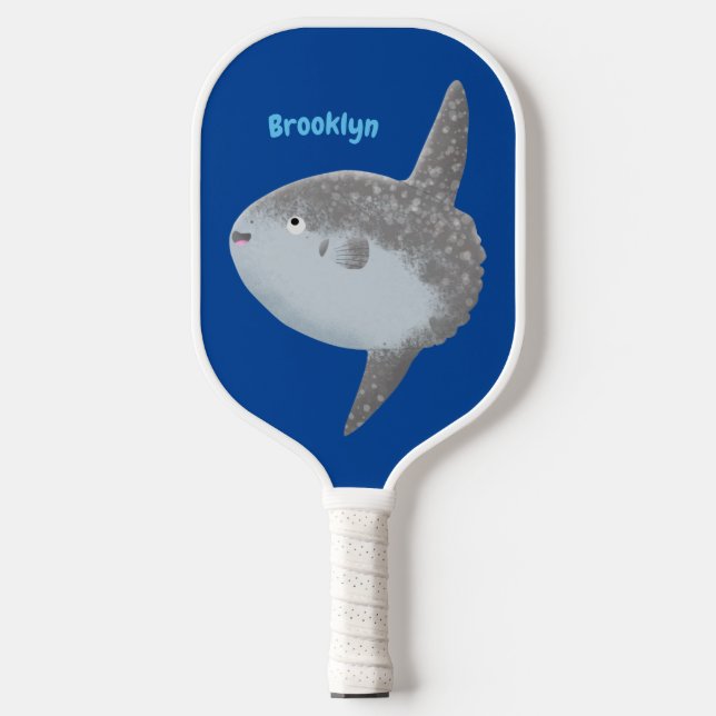 Ocean sunfish mola mola cute cartoon pickleball paddle (Front)