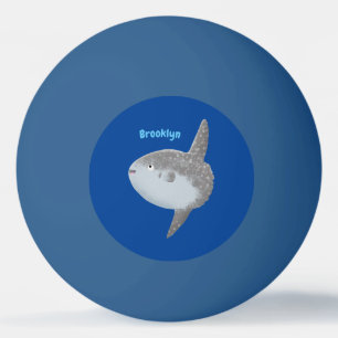 Ocean sunfish mola mola cute cartoon ping pong ball