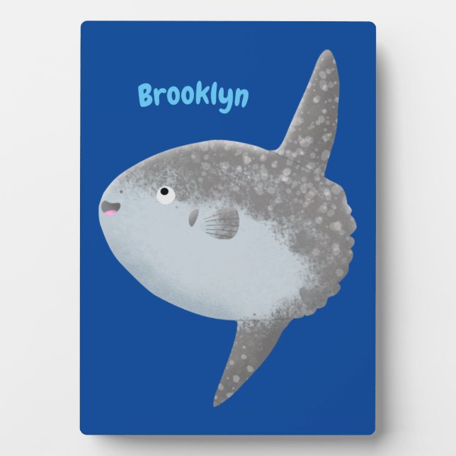 Ocean sunfish mola mola cute cartoon plaque (Front)