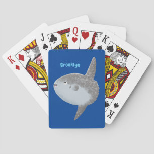 Ocean sunfish mola mola cute cartoon playing cards