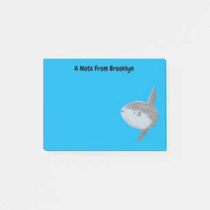 Ocean sunfish mola mola cute cartoon  post-it notes
