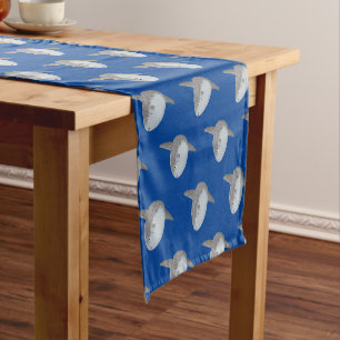Ocean sunfish mola mola cute cartoon  short table runner