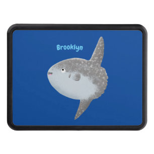 Ocean sunfish mola mola cute cartoon  trailer hitch cover