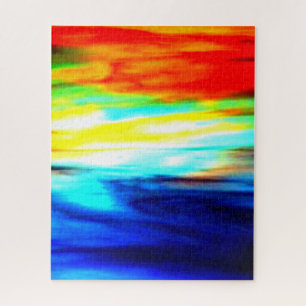 Ocean Sunrise Artistic Colourful Unique Jigsaw Puzzle