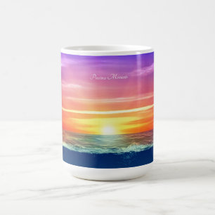 Ocean sunrise & calligraphy coffee mug