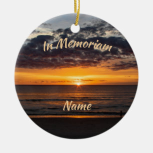 Ocean Sunrise Memoriam Ceramic Ornament