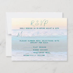 Ocean Sunrise Menu RSVP Enclosure cards