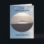 Ocean Sunrise Personalised Grandson Birthday Card<br><div class="desc">Greeting card ocean sunrise grandson birthday card. Customise this birthday card with any text then have it printed and sent to you or instantly download it to your mobile device. Should you require any help with customising then contact us through the link on this page. Ocean photography personalised grandson birthday...</div>