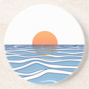 Ocean Sunrise Sandstone Coaster