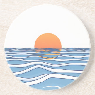 Ocean Sunrise Sandstone Coaster