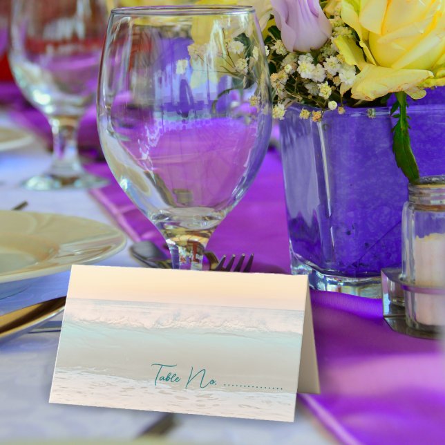Ocean Sunrise Tented Escort or Place Cards (Creator Uploaded)