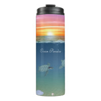 Ocean Sunrise & Turtles Thermal Tumbler