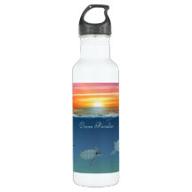 Ocean Sunrise & Turtles Water Bottle