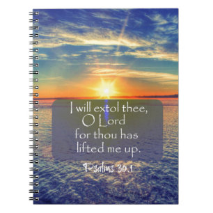 Ocean Sunrise with Psalms Bible Verse Notebook