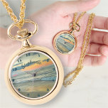 Ocean Sunset 0735 Necklace Watch<br><div class="desc">Painting “Ocean Sunset 0735” Collection
Personalize on the product page or click the "Customize" button for more design options. Design created from my painting “Ocean Sunset 0735” capturing the beach at sunset near the Hotel Krystal in Puerto Vallarta, Mexico. Matching products are available in this collection.</div>