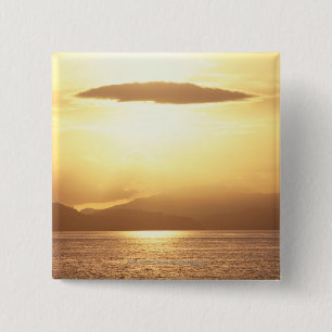 Ocean sunset 2 inch square button