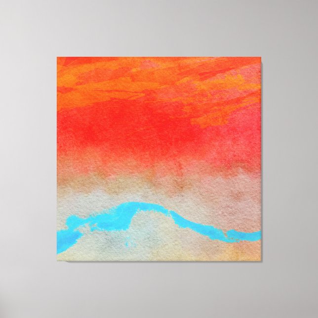 Ocean Sunset Abstract Canvas Print (Front)