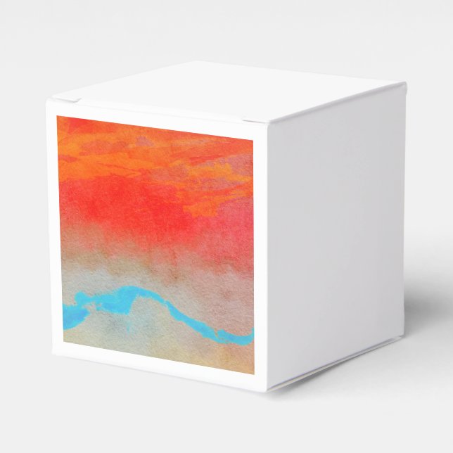 Ocean Sunset Abstract Favor Box (Front Side)