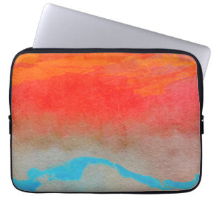 Ocean Sunset Abstract Metal Print Laptop Sleeve