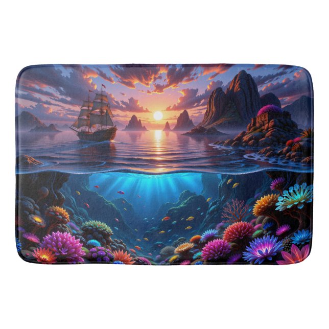 Ocean Sunset Bath Mat (Front)