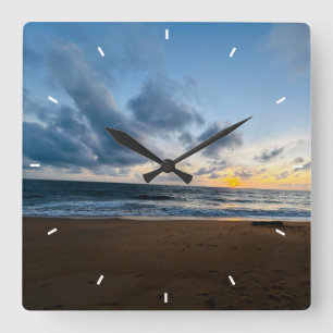 Ocean Sunset Beach Photo Decorative Wall Clock