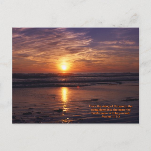 Ocean sunset bible verse postcard (Front)