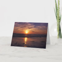 Ocean sunset  Birthday card