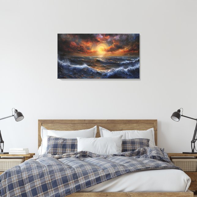 Ocean Sunset Canvas Art (Insitu(Bedroom))