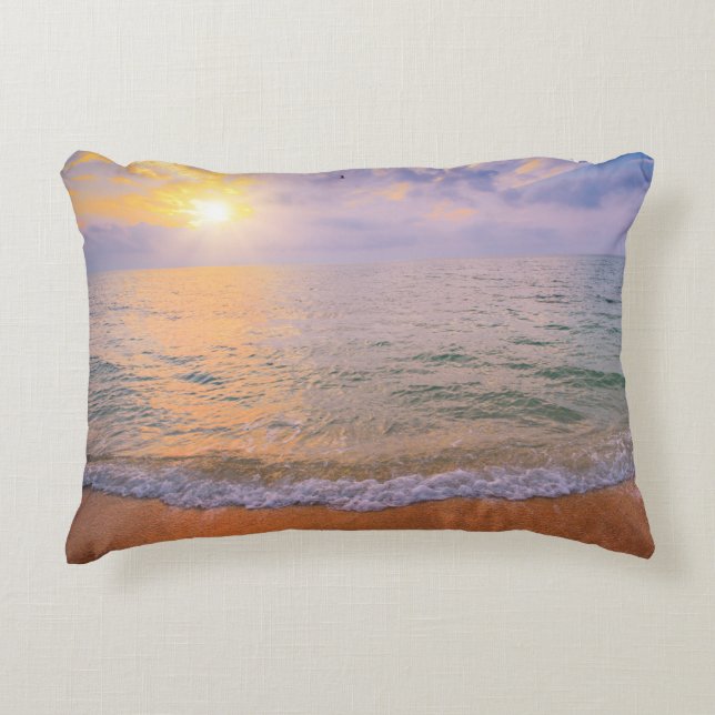 Ocean Sunset Decorative Pillow (Front)