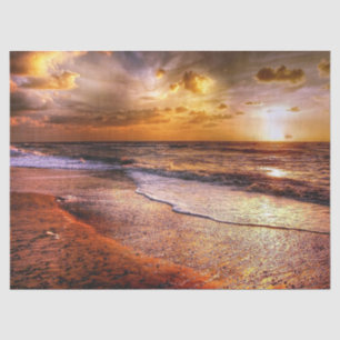 Ocean Sunset Evening Background Decoupage Tissue Paper
