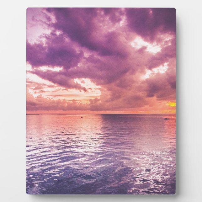 Ocean Sunset Inspirational Plaque (Front)