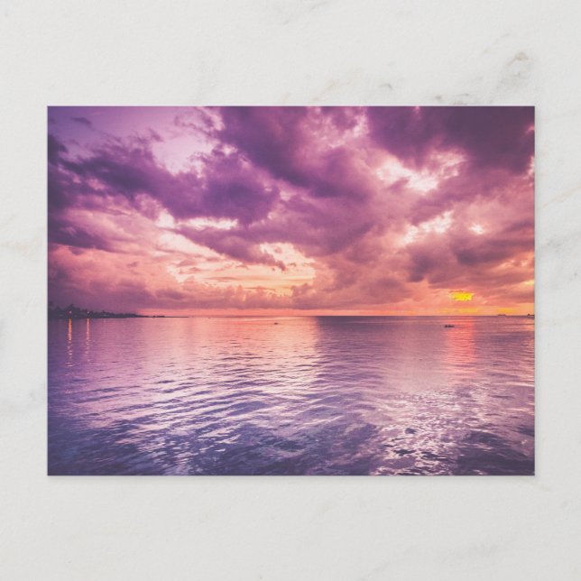 Ocean Sunset Inspirational Postcard (Front)