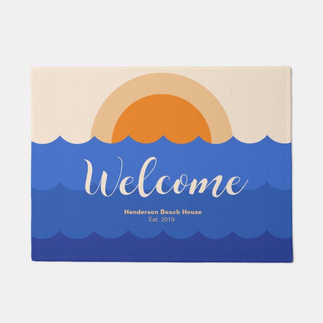 Ocean sunset minimalist scene  doormat (Front)