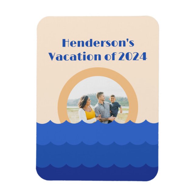 Ocean sunset minimalist scene magnet (Vertical)