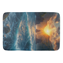 Ocean Sunset Mountain Quote Nature Bath Mat