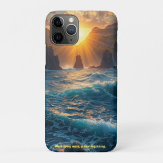 Ocean Sunset Mountain Quote Nature iPhone 11 Pro Case