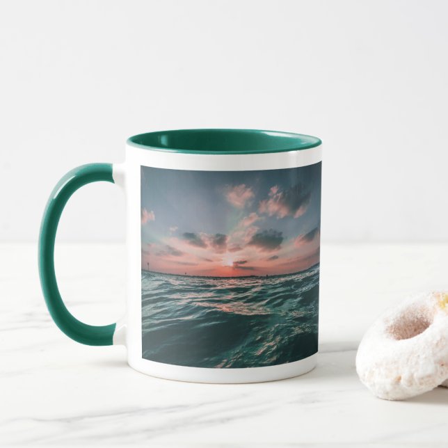 Ocean Sunset mugs (With Donut)