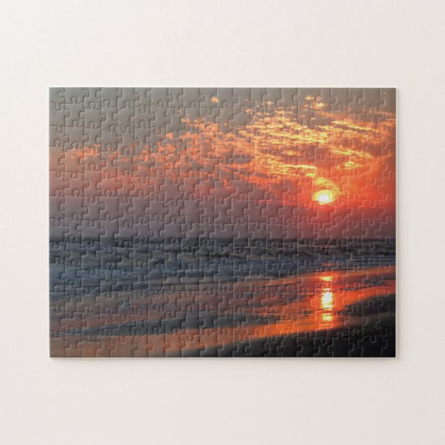 Ocean Sunset - Oak Island, NC Jigsaw Puzzle (Horizontal)