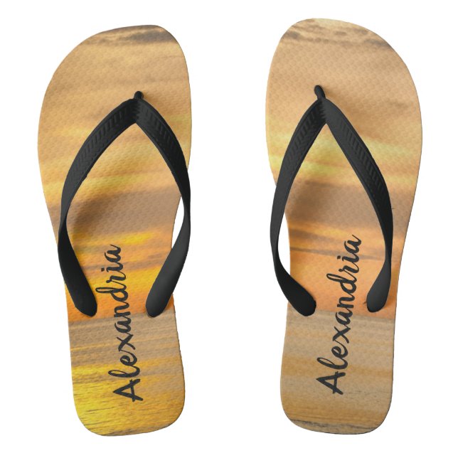 Ocean Sunset Personalized Flip Flops (Footbed)