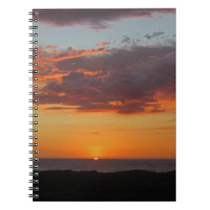 Ocean Sunset Photo Bright Orange Evening Sky Notebook