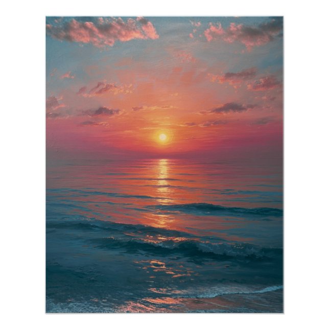 Ocean Sunset Poster (Front)